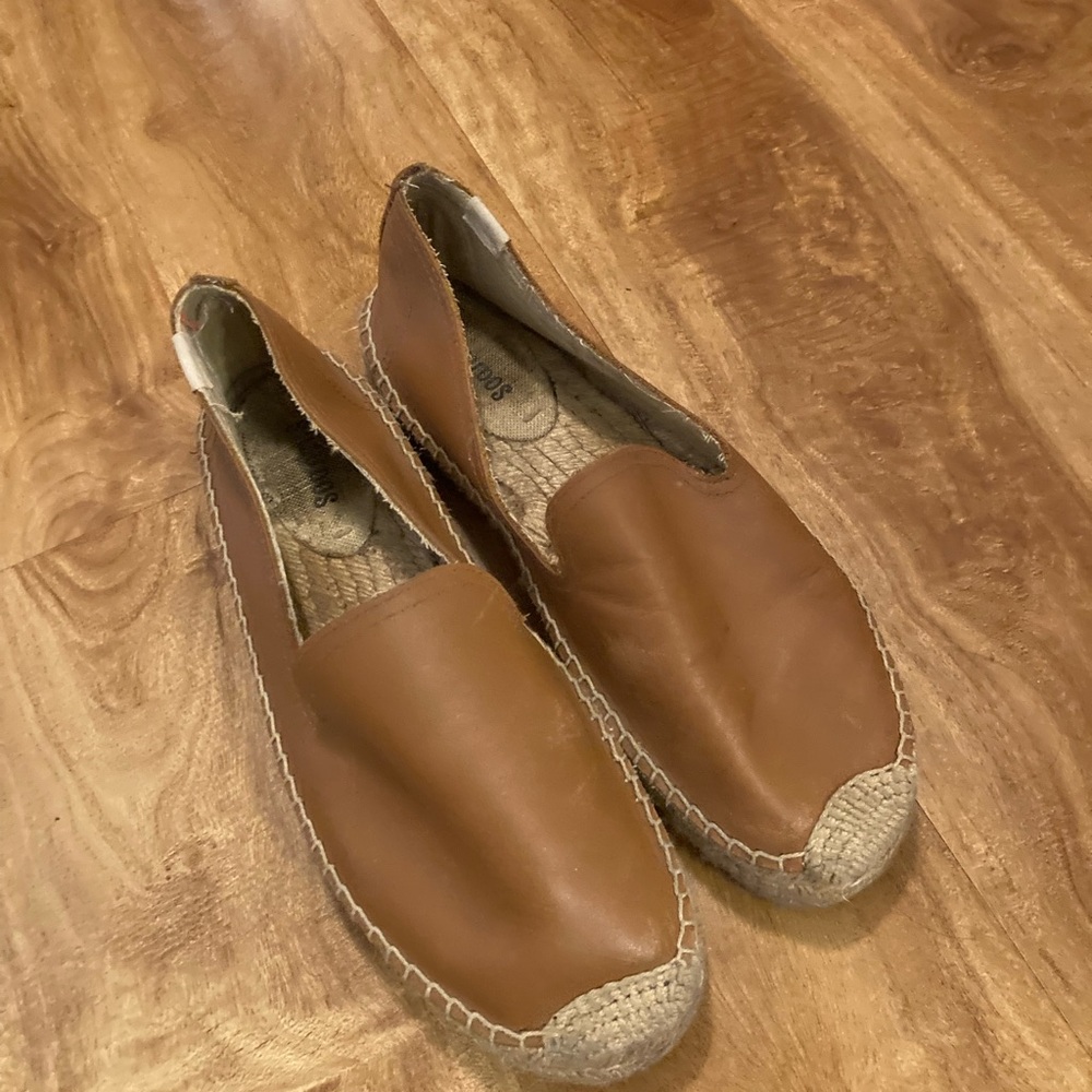 Brown Leather Espadrilles